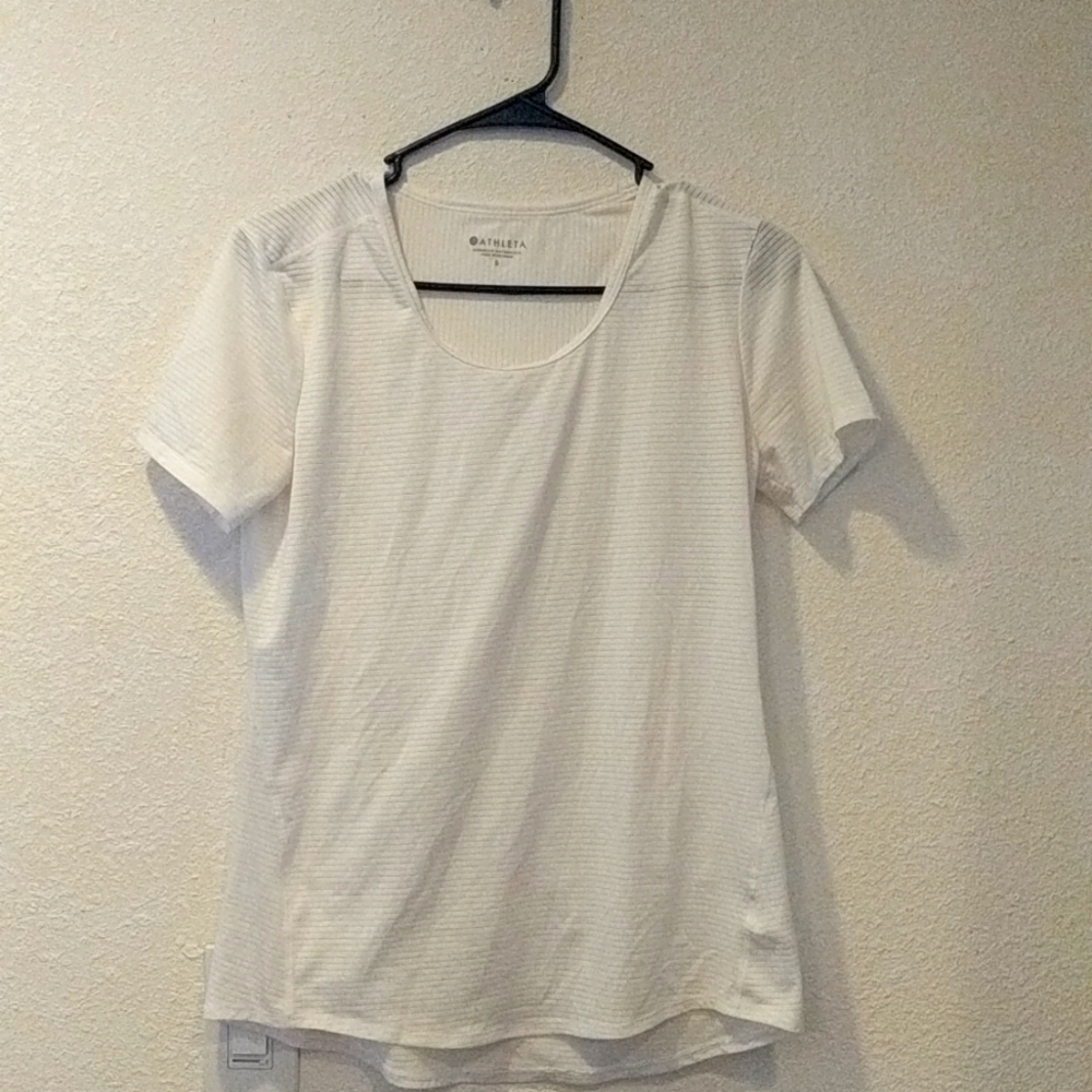 Athleta White Short Sleeve Top Small
